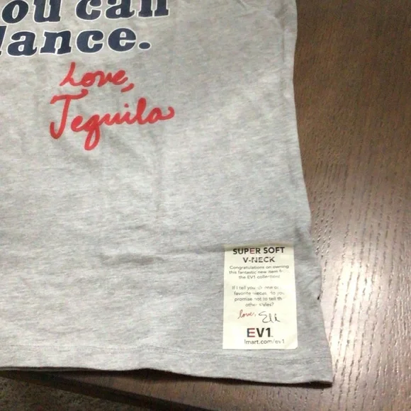 Gray Short Sleeve Tee with Blue and Red Print - Picture 3 of 7